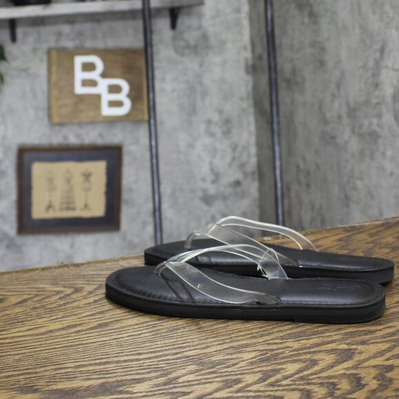 Universal Thread Womens Keilani Thong Flip Flops 93321989 Clear / Black 10M - Picture 2 of 10